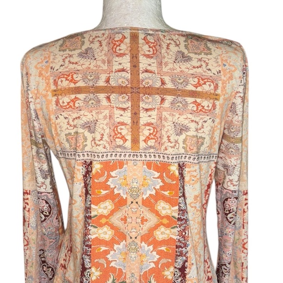 Sundance Madison Embroidered Patchwork Print Long Sleeve Tee - S - Picture 8 of 12